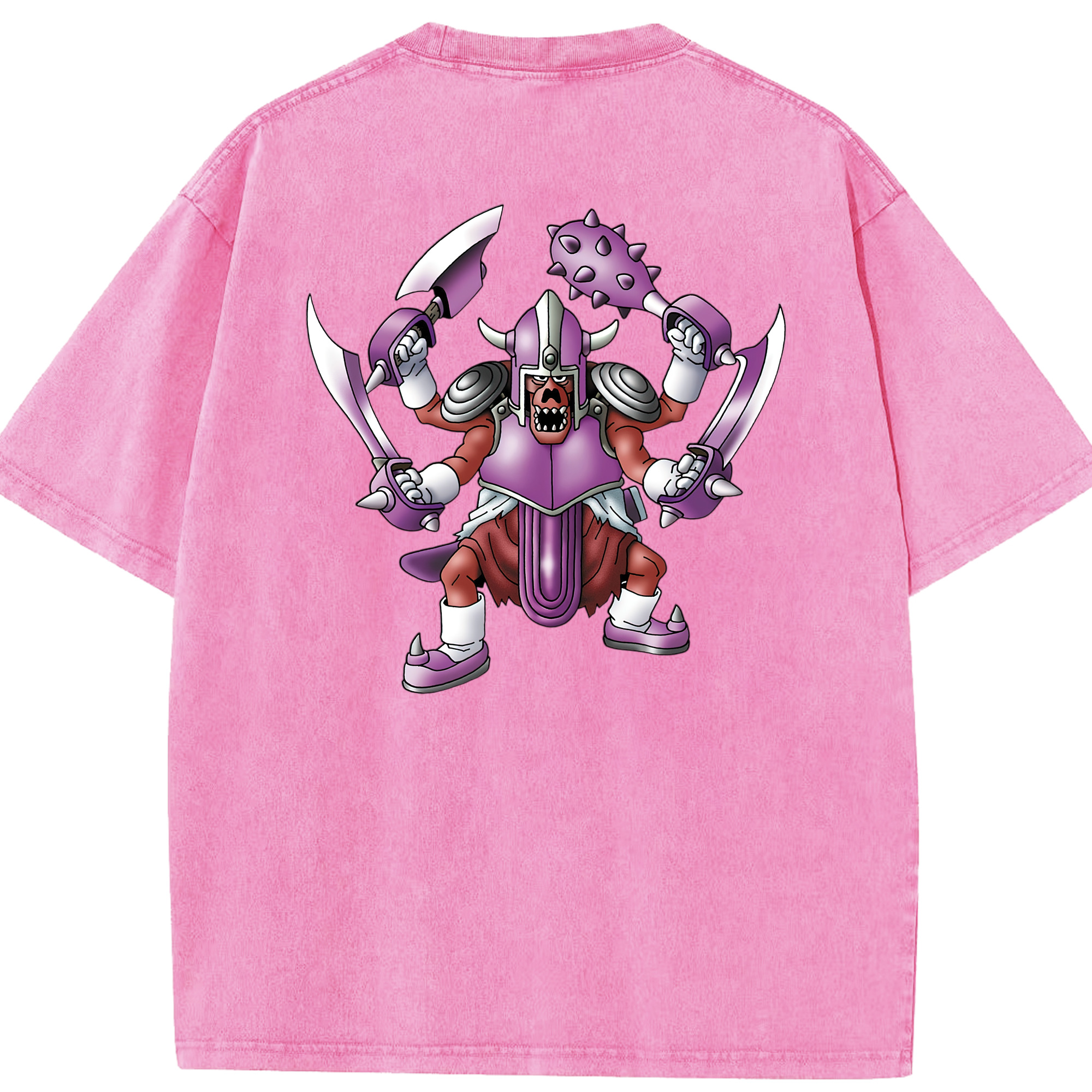 （画像用） ドラゴンクエスト Doragon Kuesuto Dragon Quest 綿100% ヴィンテージ風 半袖Tシャツ（背面プリント）